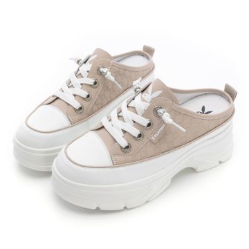 PLAYBOY 蜜糖佳人真皮兔兔增高穆勒鞋-PY1069杏