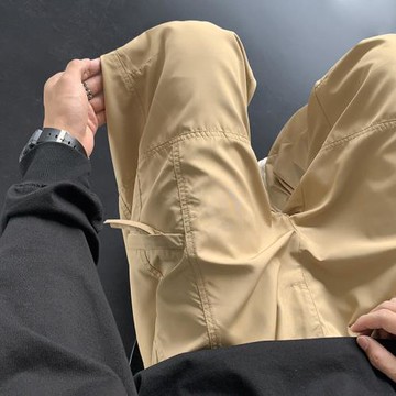 美式卡其色傘兵褲子男款春秋防水工裝休閑長褲高街潮牌登山沖鋒褲