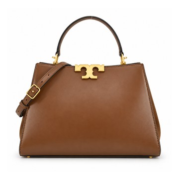 TORY BURCH ELEANOR 金字LOGO手提兩用公事包-棕