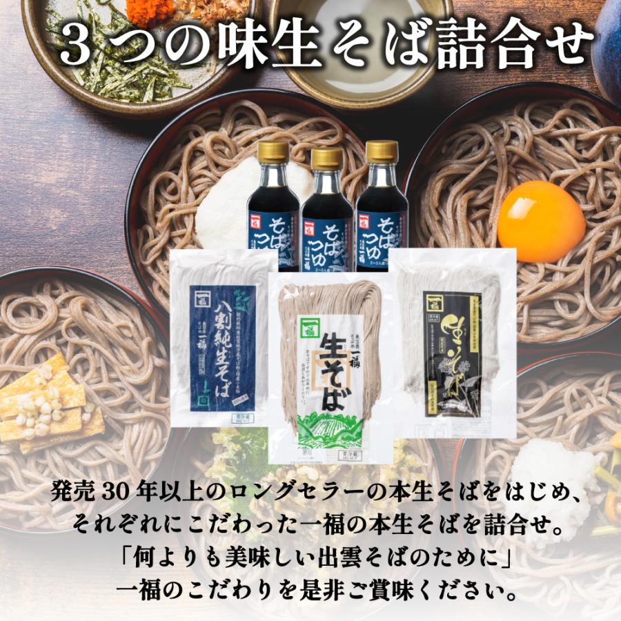 お歳暮 年越しそば 蕎麦 そば ギフト 出雲そば 3つの味 食べ比べ 八割そば 二八そば 生そば 石臼挽き 自家製粉 6人前 お取り寄せ グルメ 誕生日 贈答