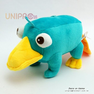 【UNIPRO】迪士尼 飛哥與小佛 鴨嘴獸 泰瑞鴨 趴姿泰瑞 絨毛玩偶 絨毛娃娃 吸盤吊飾