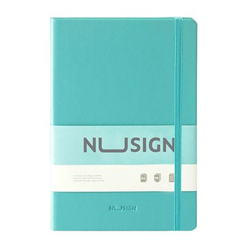 得力Deli NUSIGN附繩皮面筆記本/ENS281-BL/A5/96張/藍色