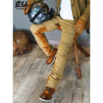 uglybros丑兄弟摩托車騎行褲機車賽車哈雷復古褲加絨保暖冬季男女