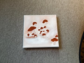 蘑菇/壓克力水彩畫/無框畫/裝飾畫/療癒畫/童趣畫