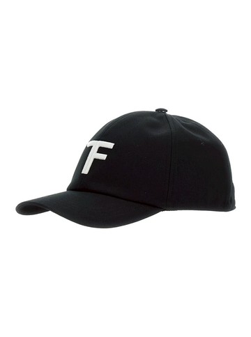 Black Baseball Cap With Logo Embroidery On The Front And Logo Lettering On The Rear In Cotton Man