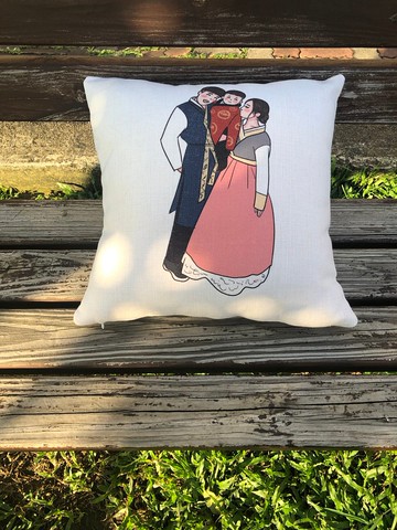 每個旅程都有最美時刻 【臉紅紅】 似顏繪 手繪禮物 客製化抱枕