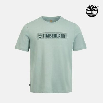 Timberland官方旗艦 男款藍銀色LOGO短袖T恤|A6MXBEYM