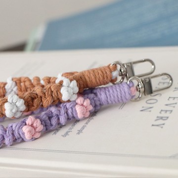 喵の足跡丨手機配件 手工編織 貓咪 雙色 手機掛繩 手腕繩