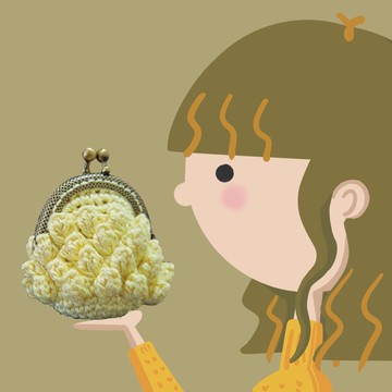 手工編織包-質感迷你口金包 - 鳳梨