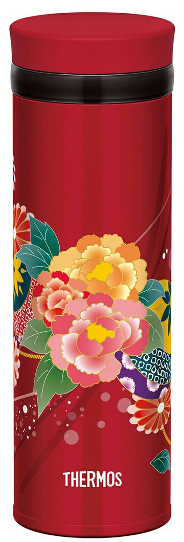 THERMOS【日本代購】膳魔師0.35L 真空隔熱水壺 一鍵開合 日本製JNY-352 BTN - 牡丹