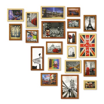 簡約相框 20入組 柚木色+原木色 Loft 工業風 室內設計 布置 擺設