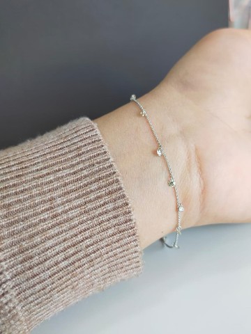 14K 天然鑽石手鍊 / 可訂製長度