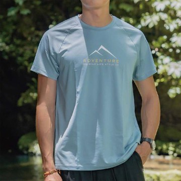 【WOAWOA】UPF50+涼感循環極風衣_短袖(男女款)-ADVENTURE字母設計款(登山衣 排汗衣 涼感衣 衣服 冰峰衣 防曬 登峰衣)