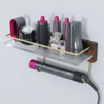 適用戴森Dyson卷發棒收納置物架造型電卷器支架免打孔掛墻收納架