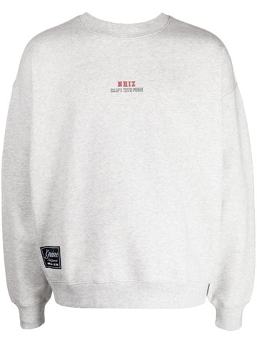izzue - patch-detail fleece sweatshirt - men - Polyester/Cotton - L - Grey