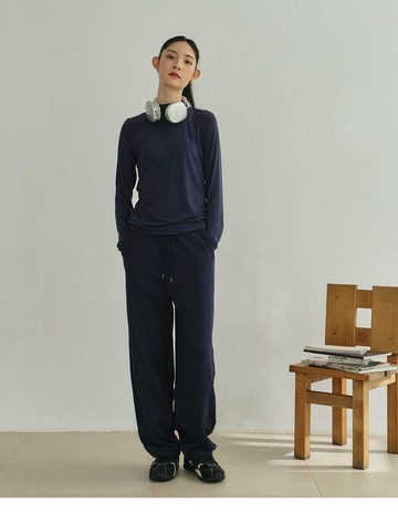 輕柔寬鬆休閒棉褲(丈青色)-中性【暖陽絨】