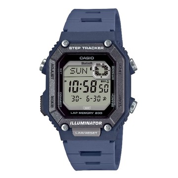 CASIO 卡西歐 WS-B1000-2AV 簡約運動藍芽計步器腕錶 藍色  41.3 mm