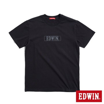 EDWIN 男裝 人氣復刻款 反面印花LOGO短袖T恤-黑色
