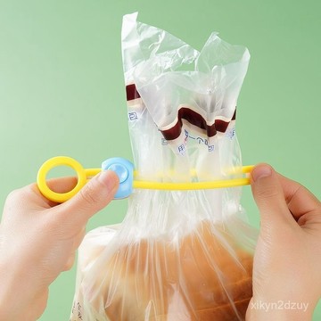 新款綁帶封口夾子食物密封綁繩捆紮廚房食品保鮮多功能便攜食品袋