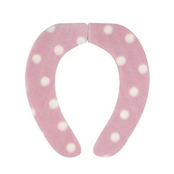 【海夫健康生活館】LZ SANKO 柔軟舒適 消臭馬桶座墊貼 點點粉款(C0096)