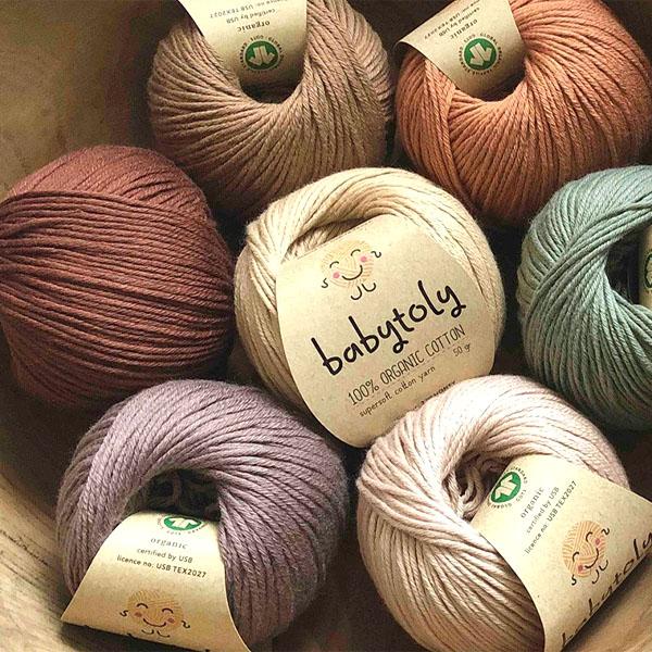 オーガニックコットン Supersoft Cotton yarn 50g Taupe Babytoly