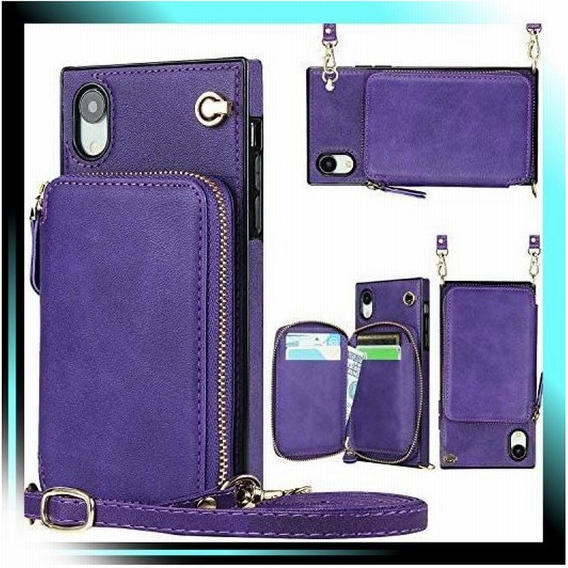 02 Iphone Xr 肩掛 パープル アイフォンxr ケース 手帳型 Iphone 通販 Lineポイント最大get Lineショッピング