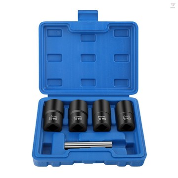 5 件剝去螺母拆卸器螺母提取器套筒套裝 1/2 英寸提取套筒套件,便於出銹圓形損壞螺母套筒和螺栓