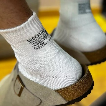 【AND THEN】（每天出貨） 字母襪 中筒襪 毛巾底 條紋襪 復古 襪子 中襪 NB襪