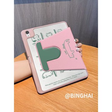【720°旋轉】適用ipadair6防彎保護套pro新款2024平板殼ipad9/10粉色線條貓mini三折透明第十代亞克力硬10.2