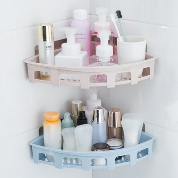 1059A 無痕貼塑膠三角籃 三色可選 免釘 免鑽