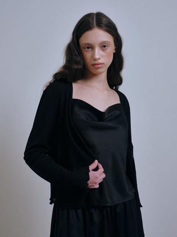 Aurette Twinkle Sheer Cardigan [BLACK]
