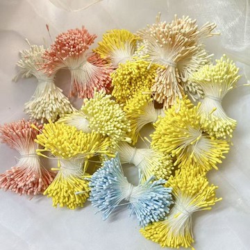 DIY飾品配件纏花花芯扭扭棒花芯材料石膏髮簪花束花蕊花芯仿真