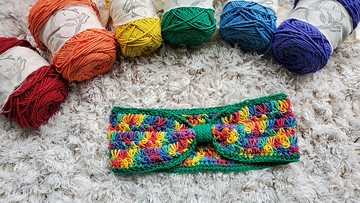 編織髮帶-天虹/綠邊