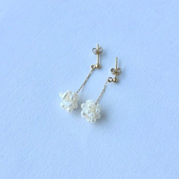 巴洛克 淡水珍珠 花球 耳環  14KGF 手作