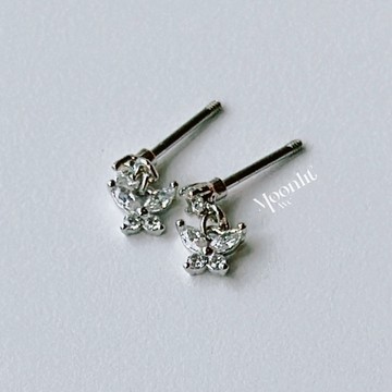 𝐌𝐨𝐨𝐧𝐥𝐢𝐭₊⁺🇰🇷 Pivot 轉珠耳環✨小仙蝶垂墜耳釘 蝴蝶耳釘 垂墜耳釘 醫療鋼耳環 不過敏耳環 女生耳環