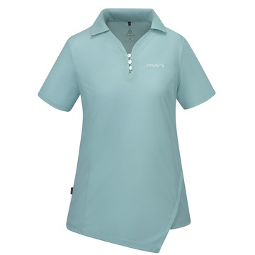 女款POLARTEC POWER DRY透氣排汗短袖POLO衫(A1PS2503W霧綠/抗臭/透氣/銀離子)