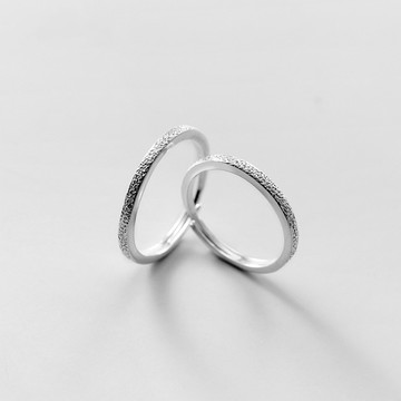 磨砂純銀戒指 M4838 純銀情侶戒 可調整戒圍 簡約設計 純銀對戒