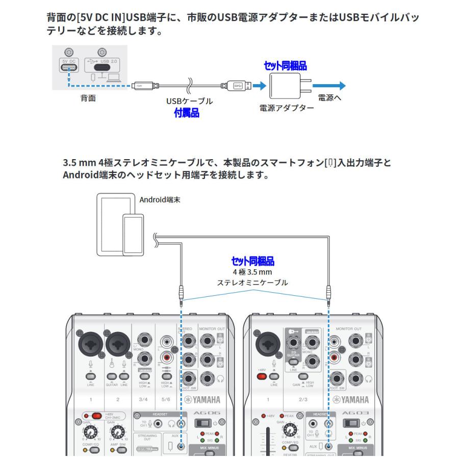 YAMAHA   AG03MK2 LSPK WHITE ライブストリーミングパッケージ Android配信オリジナルセット