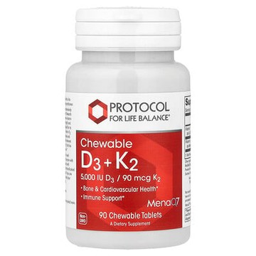 Protocol for Life Balance, D3 + K2 咀嚼片，90 片
