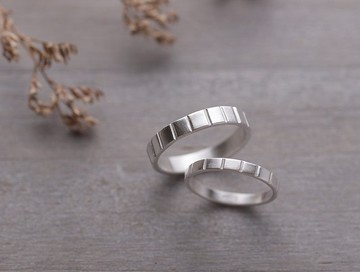 ni.kou 純銀 塊狀 情侶戒 婚戒 對戒