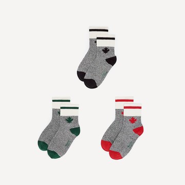 Roots 大童-KID CABIN MAPLE 襪子三入組 (灰)