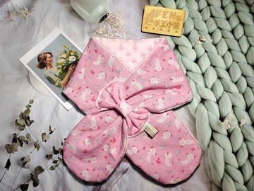 韓國棉布粉底滿版蠑螈圍脖-不分年齡圍脖-圍巾-脖圍-短圍巾-暖和-