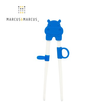 MARCUS＆MARCUS 動物樂園幼兒學習筷-藍河馬 _廠商直送