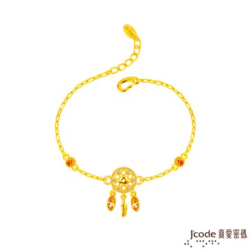 J’code真愛密碼金飾 捕錢網黃金手鍊-寶石款