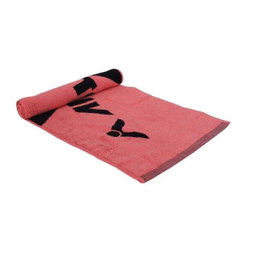 VICTOR 純棉拼色運動毛巾-純棉 台灣製 海邊 游泳 戲水 慢跑 勝利 C-4190Q 黑粉