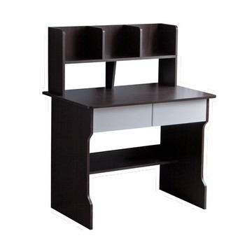 書桌/電腦桌 TZUMii 日式雙抽層架式書桌-胡桃木