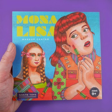 復古玩具明信片 - 蒙娜麗莎彩妝師