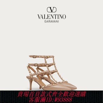 {台灣公司貨 可打統編}【12期免息】華倫天奴VALENTINO女士 ROCKSTUD 鉚釘高跟鞋涼鞋