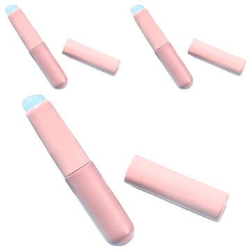 圓頭矽膠唇刷  櫻花粉  3個