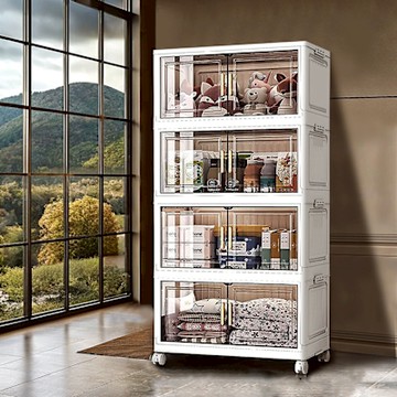 Mr.box 50面寬摺疊前開式四層收納櫃-附滑輪 兩款可選